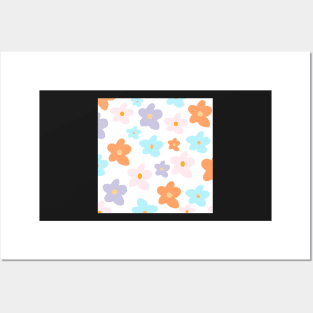 pastel flowers Posters and Art